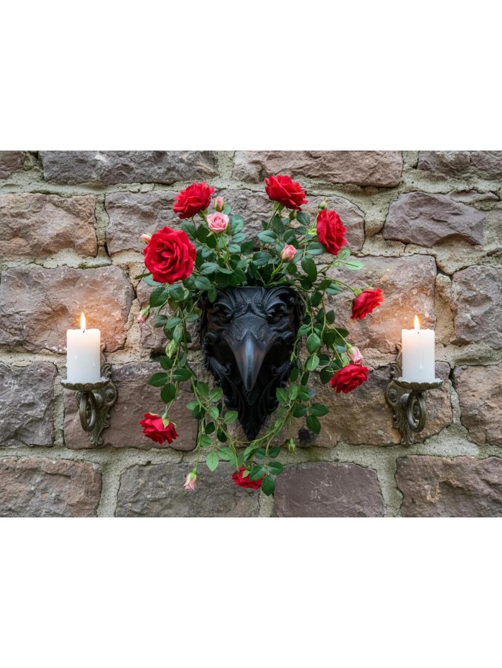 Gothic Raven Hanging Planter - Elegant Home Decor - Indoor Flower Pot - Wall Art